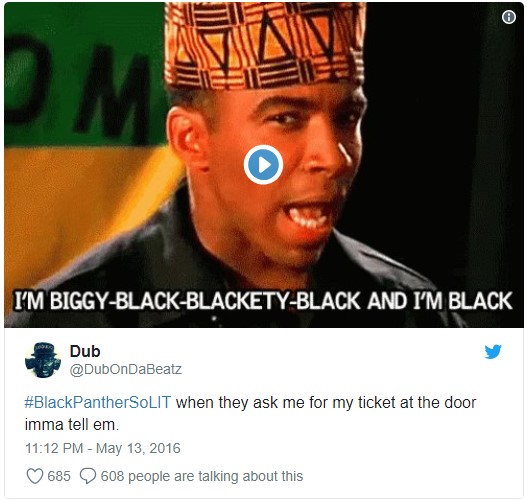 Screenshot of a GIF clip from the 1993 cult hip-hop movie CB4 and overlaid on this image is a song lyric from the scene in the movie. The lyric reads: 