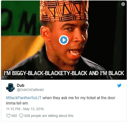 Screenshot of a GIF clip from the 1993 cult hip-hop movie CB4 and overlaid on this image is a song lyric from the scene in the movie. The lyric reads: