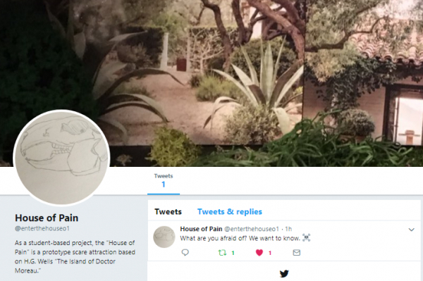 Twitter page showing handle (House of Pain), username (enterthehouseo1), profile picture, bio, header image, and first tweet.