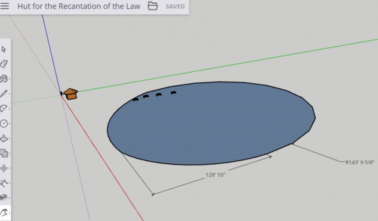 Graphics program labeled Hut for Recantation of the Law