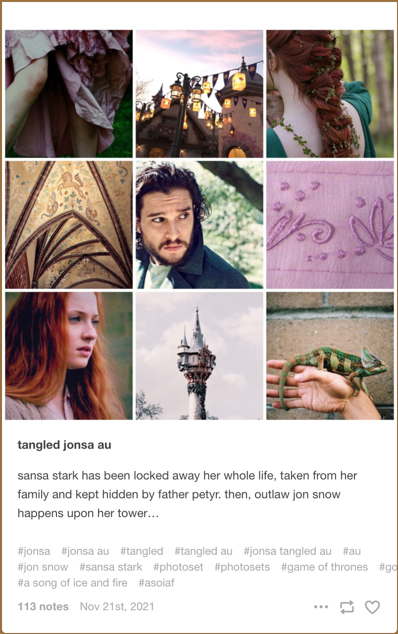 A Tumblr image post, a collage of a woman, lanterns, a man, a tower, and an iguana.
