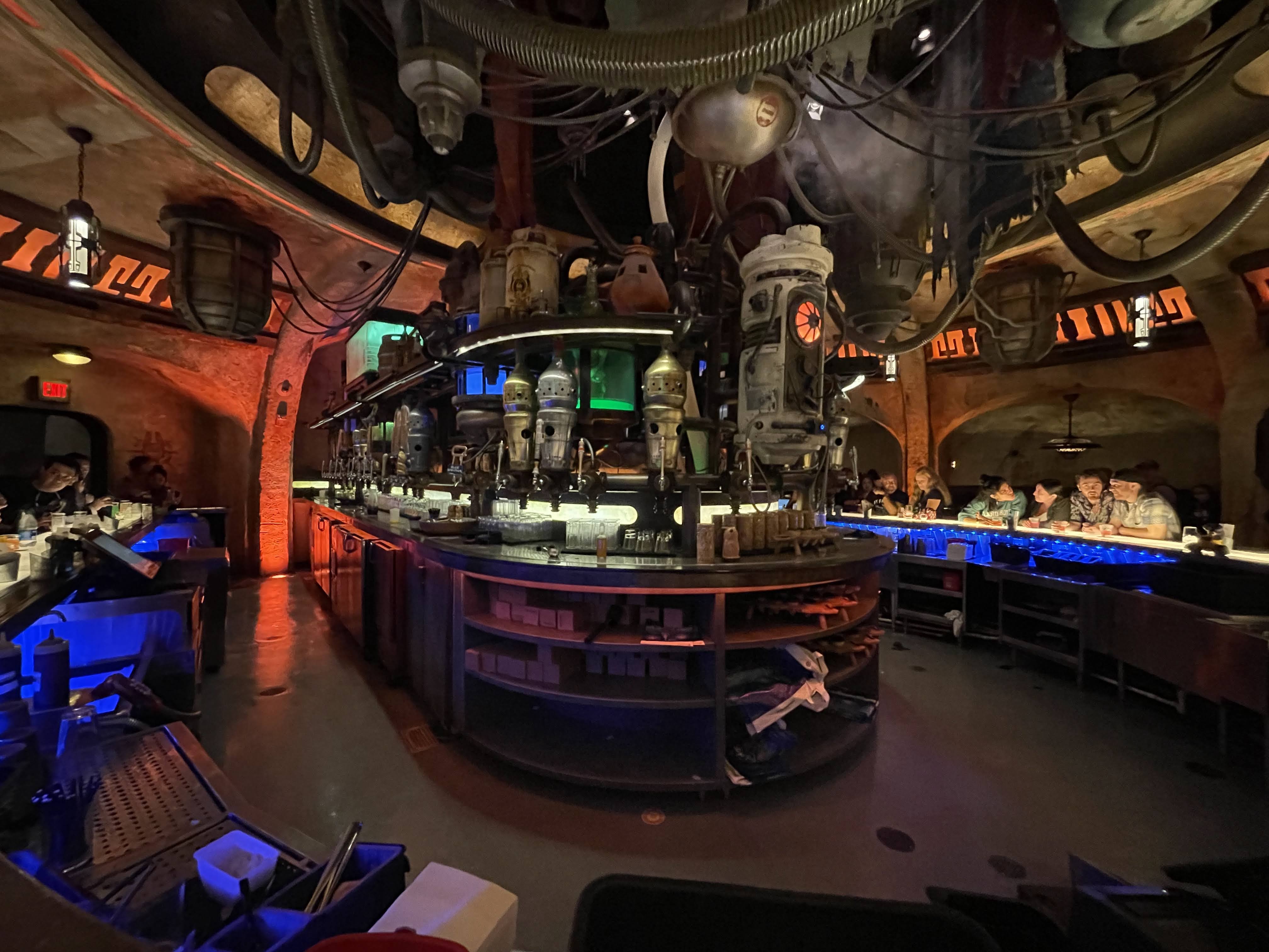 The interior of Oga's Cantina.